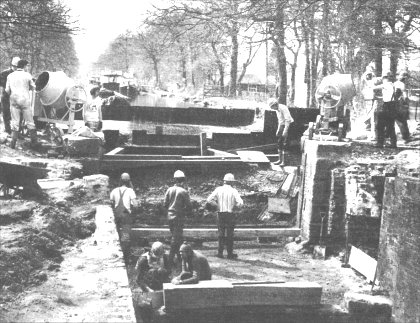 volunteers rebuilding a lock 48